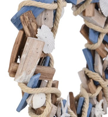 HAND ASSEMBLED WOODEN WREATH HANGING