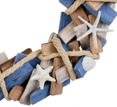 HAND ASSEMBLED WOODEN WREATH HANGING