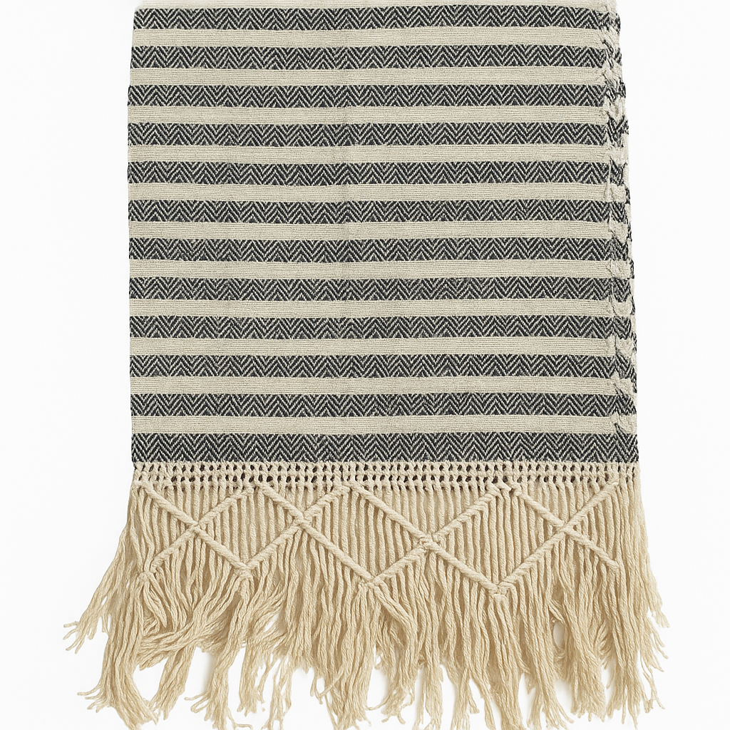 CAMINO NEGRO CRUDO DE MACRAMÉ