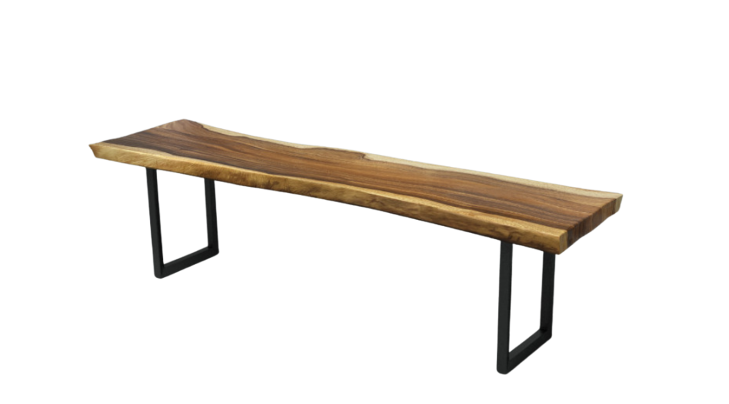 CARDOZA LIVE EDGE 86 INCH (NATURAL FINISH) W/U METAL LEGS