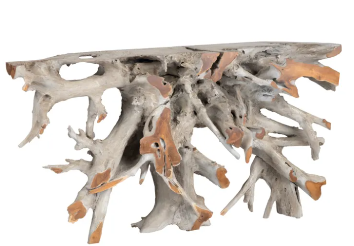 TIGA LIGHT NATURAL TEAK ROOT CONSOLE TABLE