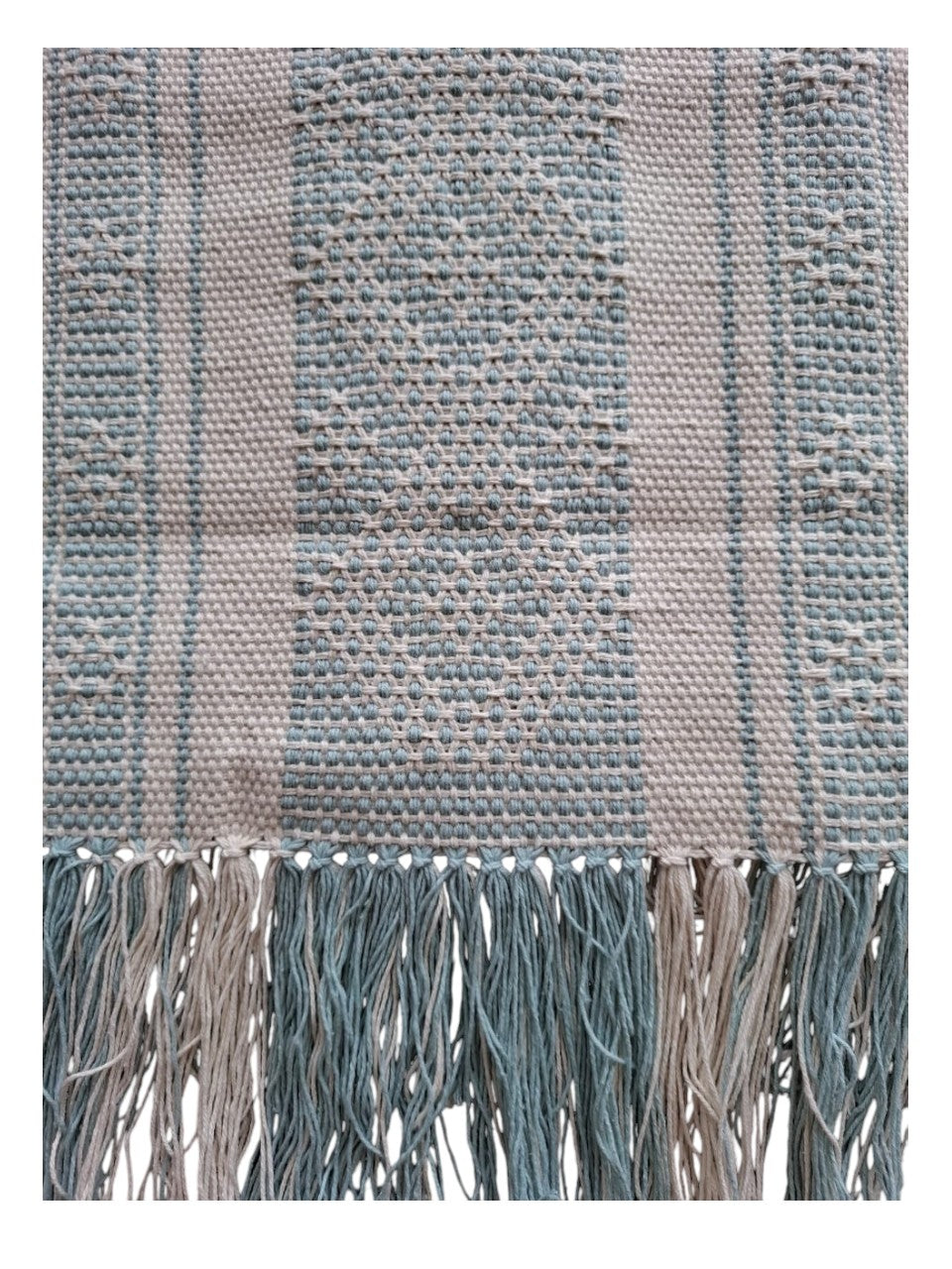 CAMINO RAYAS TURQUESA DE MACRAMÉ