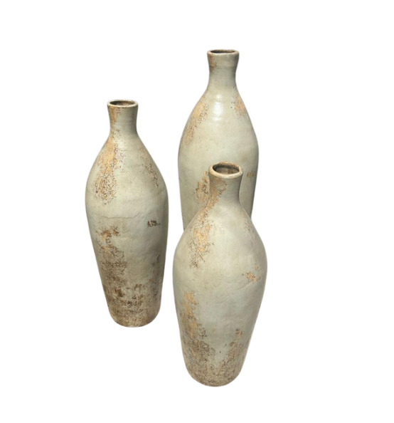 SET JARRONES BOTELLA EXTRA VERDE OLV/TIERRA