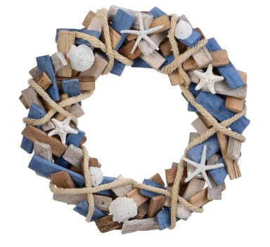 HAND ASSEMBLED WOODEN WREATH HANGING