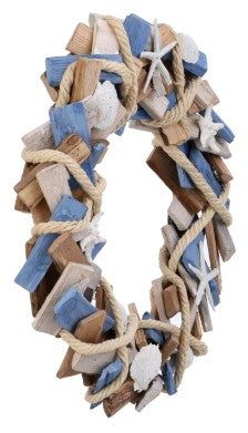 HAND ASSEMBLED WOODEN WREATH HANGING