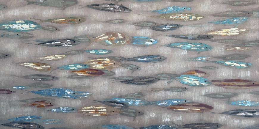 SET OF 5 PIECES OF COLOR FISH