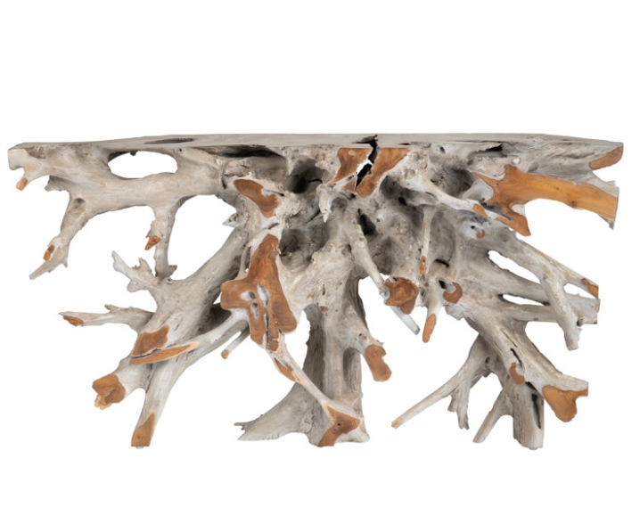 TIGA LIGHT NATURAL TEAK ROOT CONSOLE TABLE